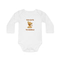 Organic Baby Bodysuit — 'Too Cute to Handle' Cotton Long-Sleeve Onesie