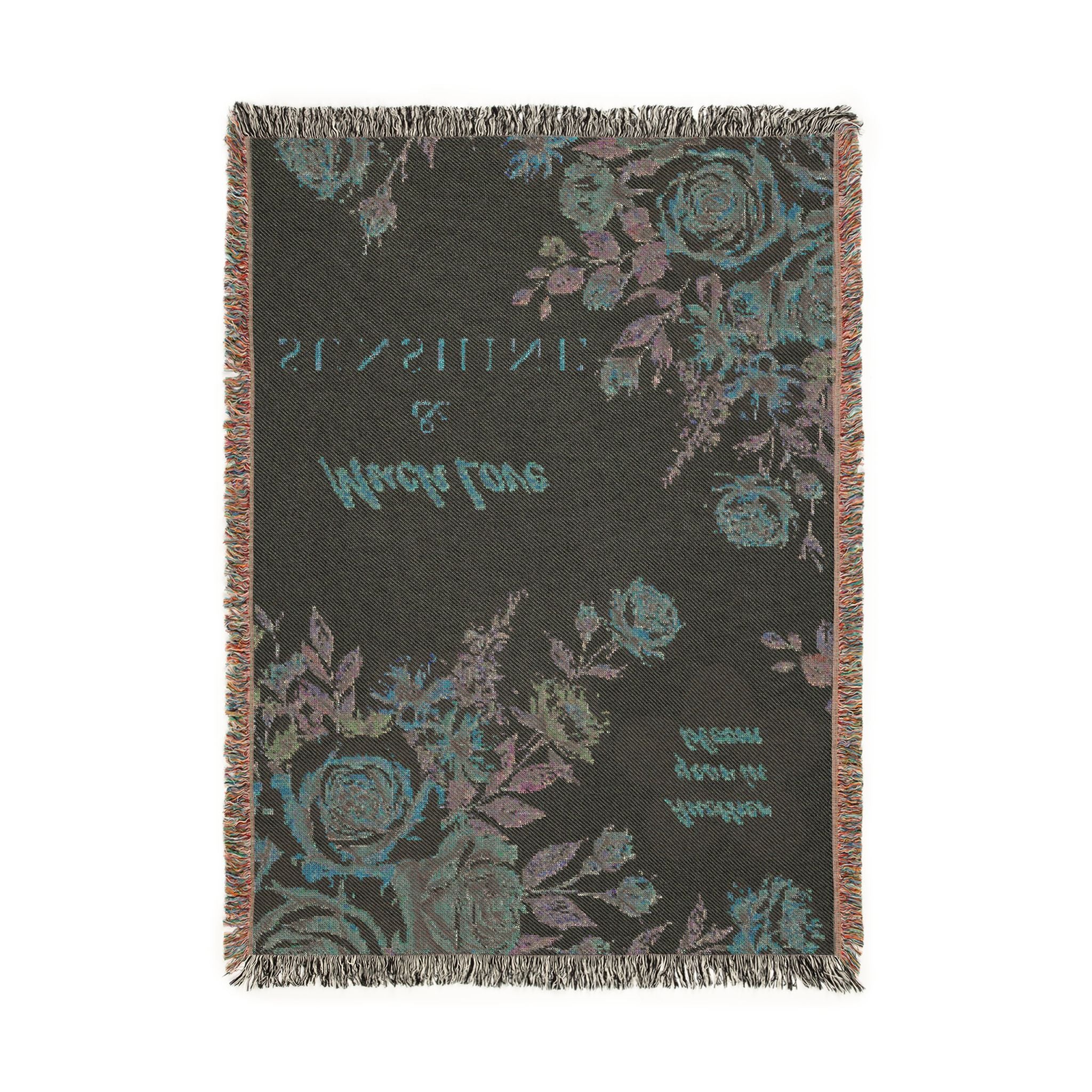 Floral Woven Cotton Blanket — "Much Love and Sunshine" Baby & Kids Decorative Throw