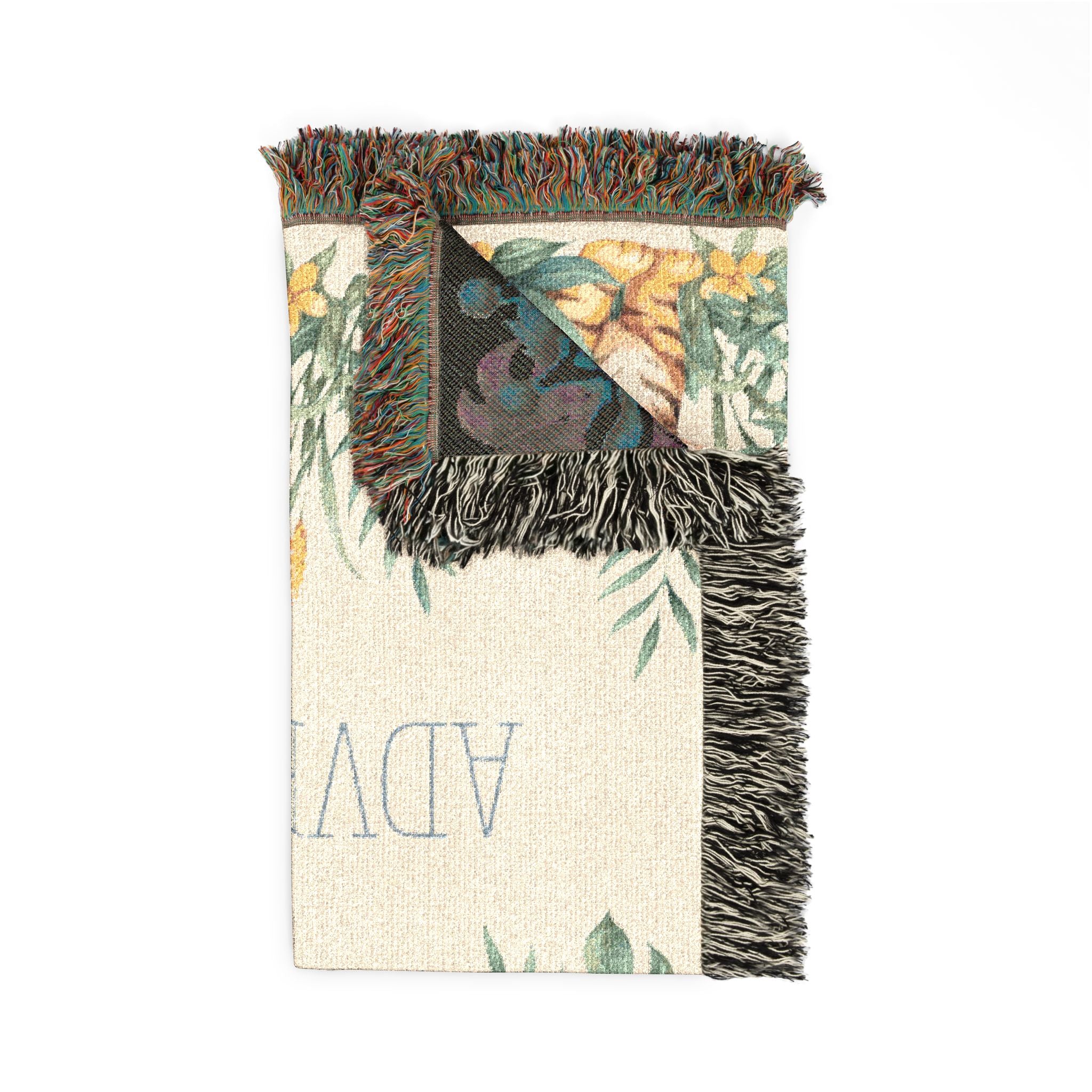 Jungle Themed Woven Cotton Throw Blanket — "Wild Adventures" Nursery Decor