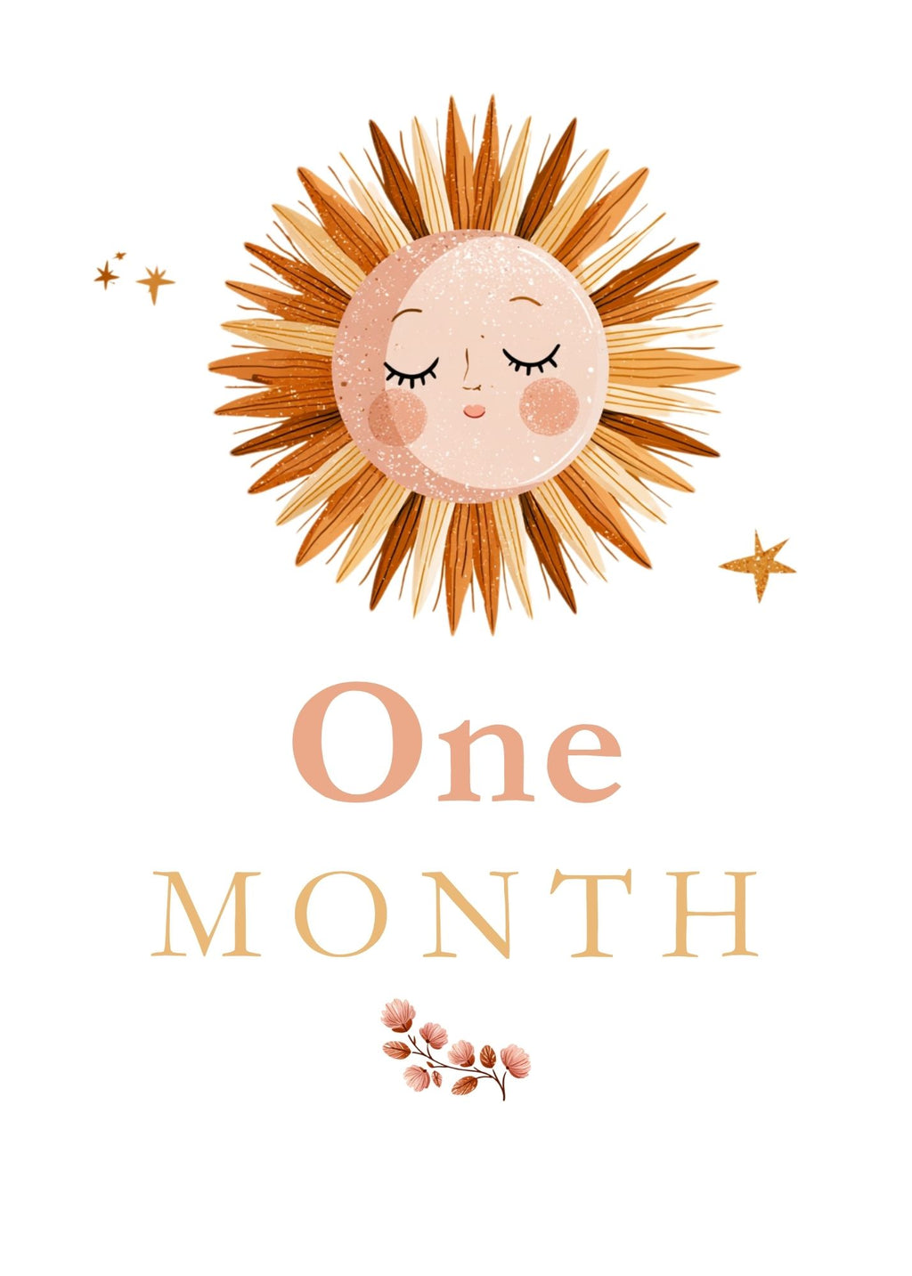 Print Ready - Digital Download | Celestial Baby Milestone Cards – Set of 20 | Scandinavian Minimalist Nursery Design