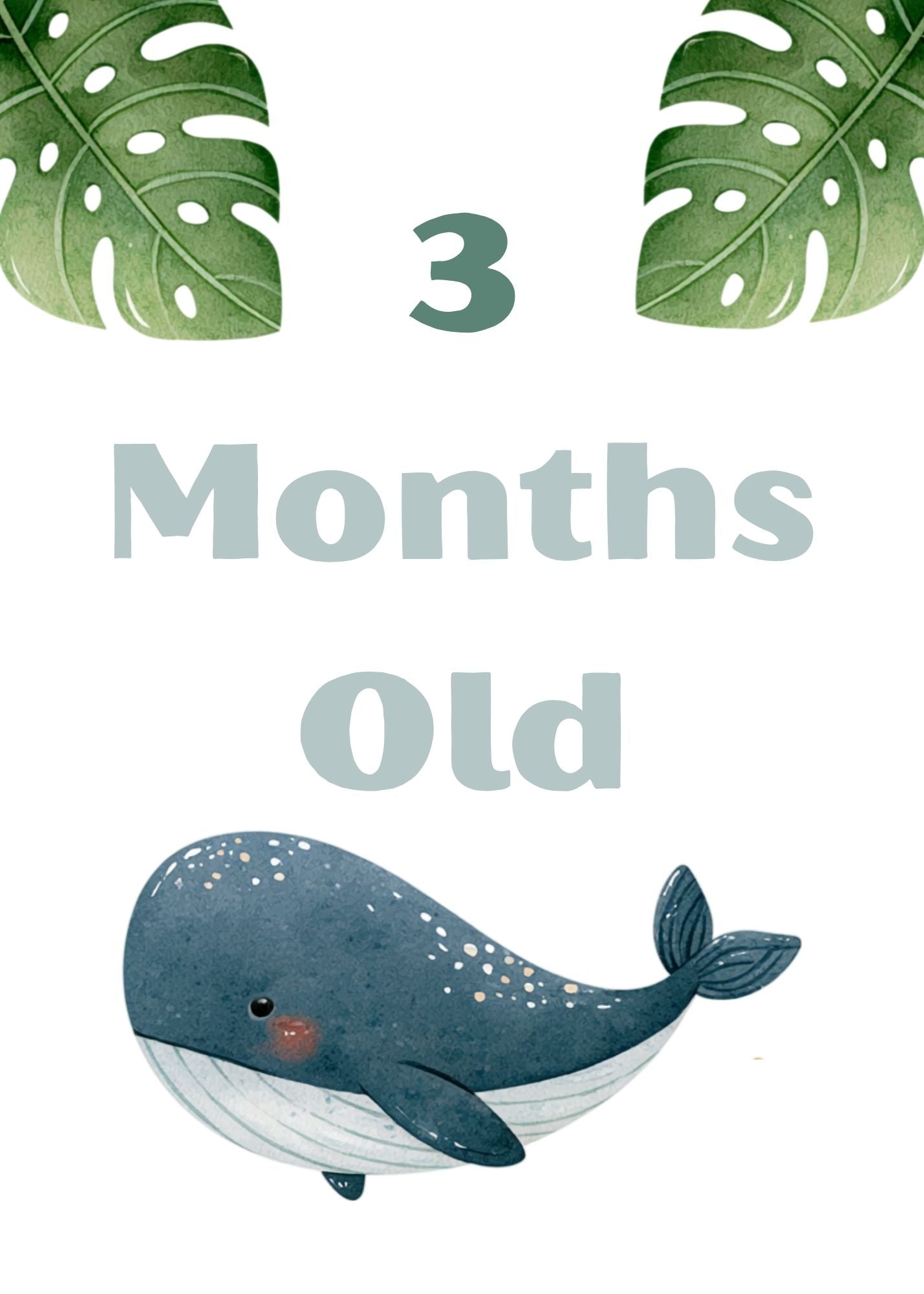 Print Ready - Digital Download | Ocean & Tropical 5x7 Baby Milestone Cards (20-Card Set)