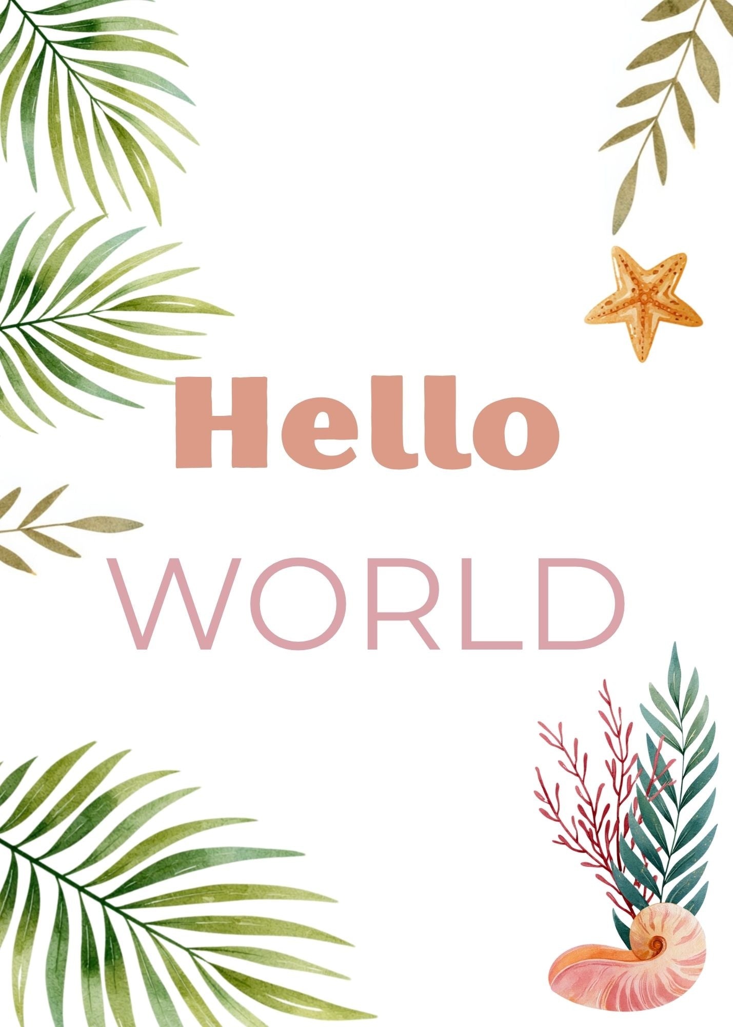 Print Ready - Digital Download | Ocean & Tropical 5x7 Baby Milestone Cards (20-Card Set)