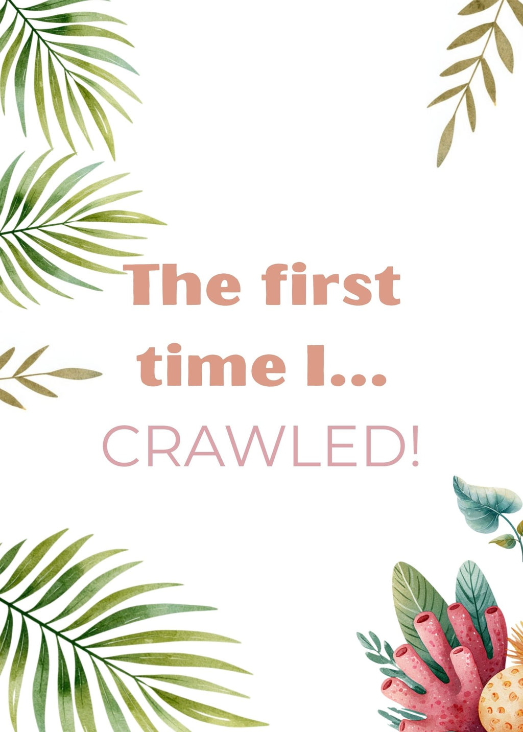 Print Ready - Digital Download | Ocean & Tropical 5x7 Baby Milestone Cards (20-Card Set)