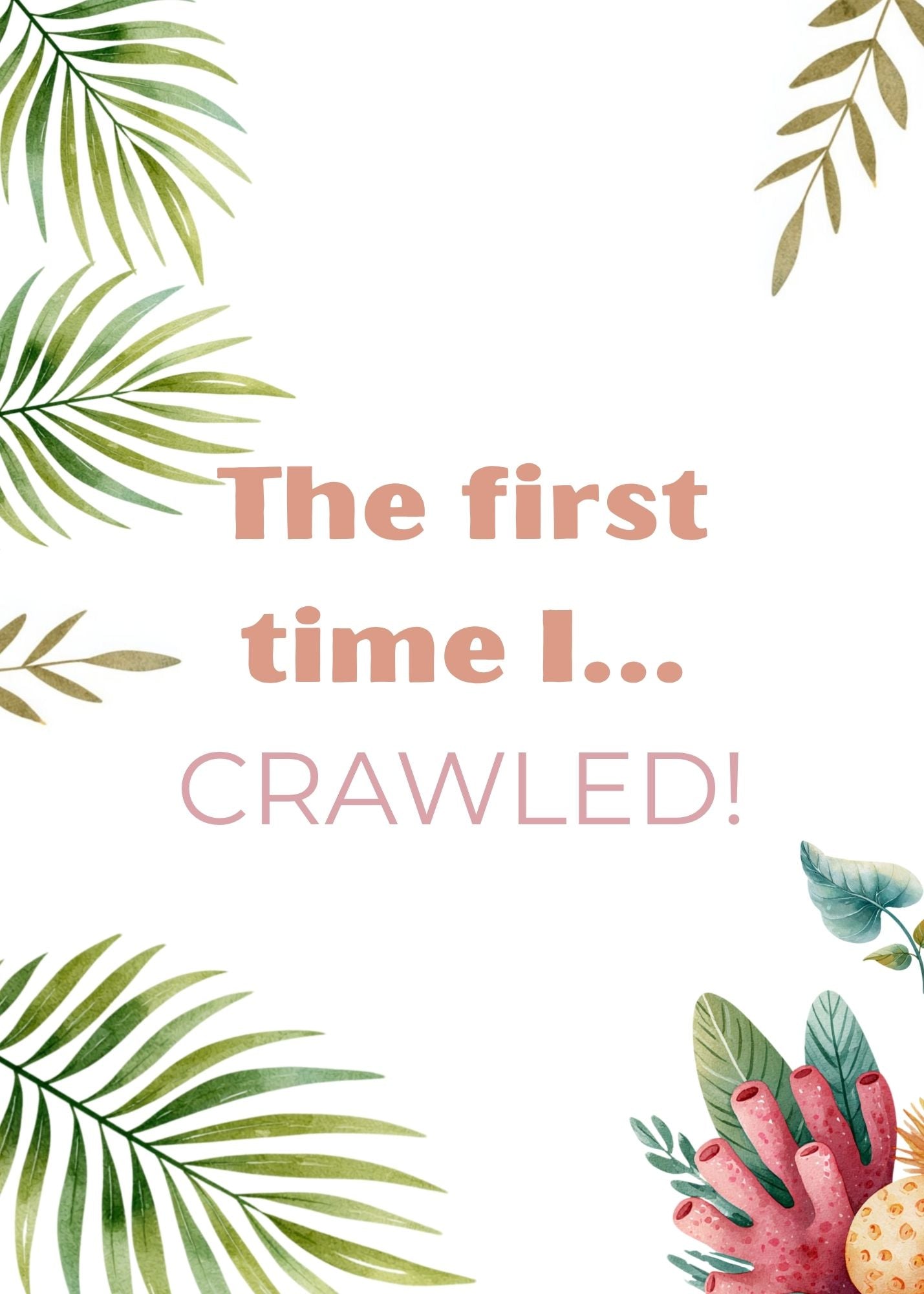 Print Ready - Digital Download | Ocean & Tropical 5x7 Baby Milestone Cards (20-Card Set)