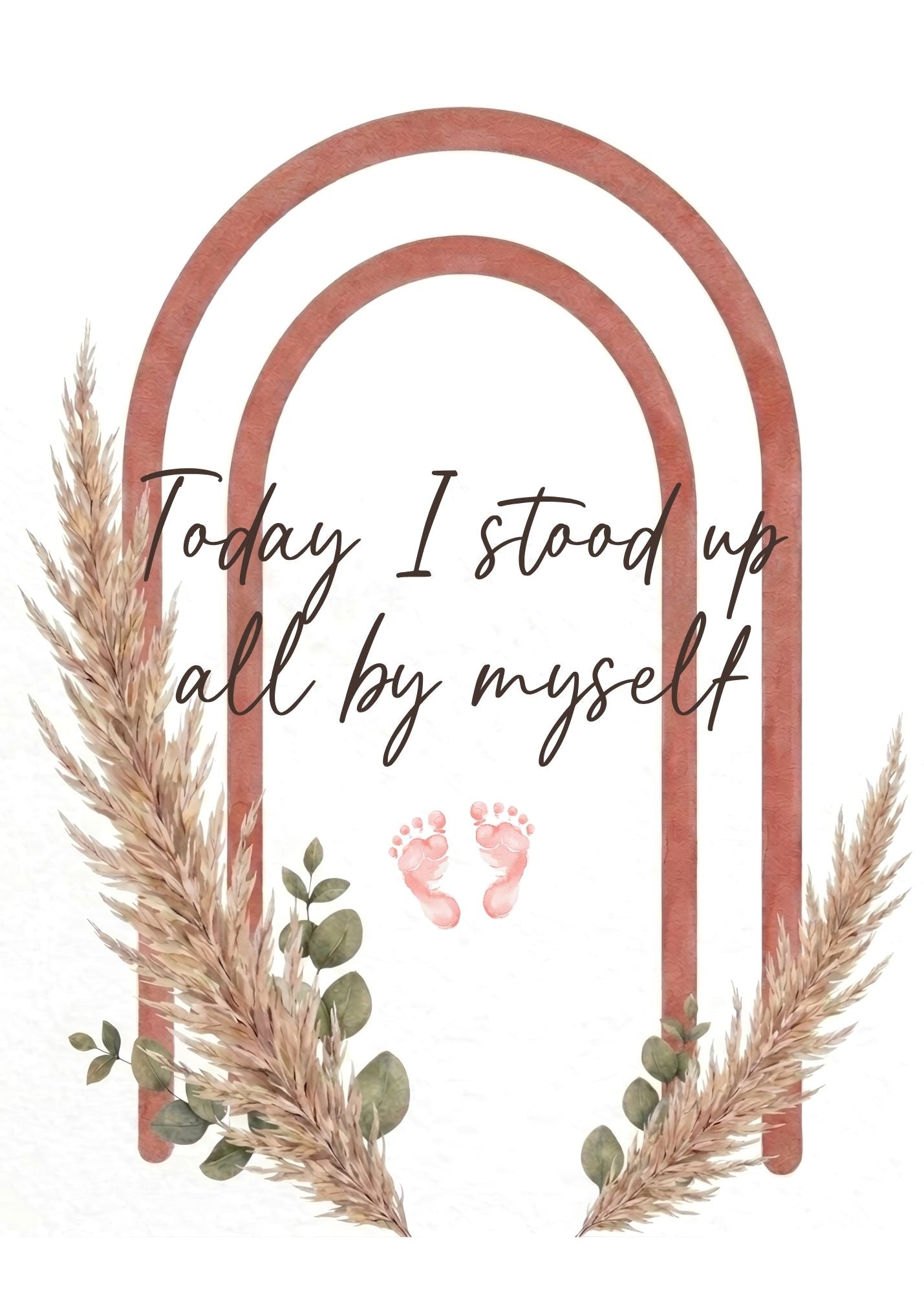 Print Ready - Digital Download | Set of 20 Boho Chic Baby Milestone & Development Cards (5x7 Digital Download)