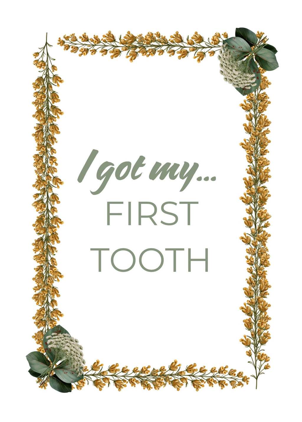 Print Ready - Digital Download | Elegant Botanical Floral Baby Milestone 5x7 Cards (20- Card Digital Printable Set)