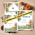 Editable Jungle Safari Birthday Milestone Board Template | Watercolor Safari Animals First Birthday Sign | 8x10, 11x14, 16x20 Bundle
