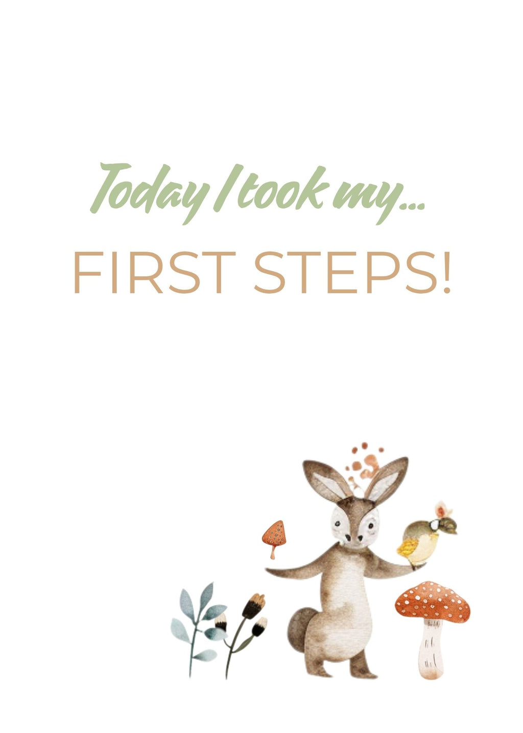 Print Ready - Digital Download | Woodland Baby Milestone Cards | Set of 20 Watercolor Growth Tracking Cards